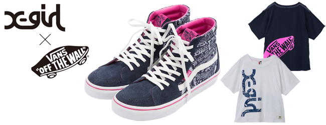 エックスガール (X-girl) × ヴァンズ (Vans)のコラボスニーカー、「SK8-HI DRAWING LOGOS」が本日発売！