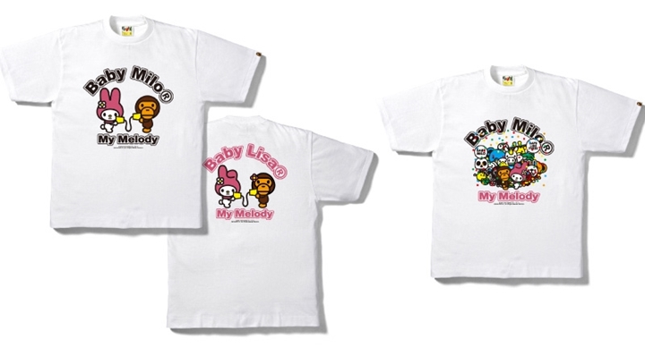 マイメロディなどのサンリオキャラクターがエイプ (A BATHING APE)コラボTシャツを発売！パティ&ジミー、リトルツインスターズも！