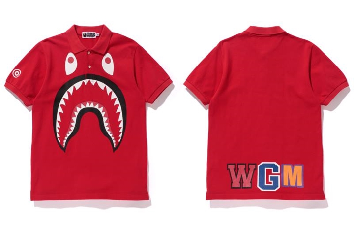 BAPEからシャークモチーフのポロシャツ「SHARK POLO」が3カラー展開で5/2から発売！(エイプ A BATHING APE)