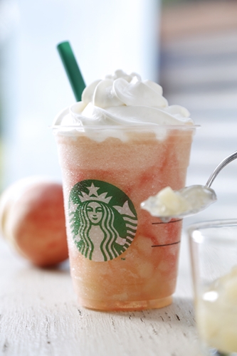 ピーチ丸かじり！日本スタバ限定 夏の新作 「ピーチ イン ピーチ フラペチーノ」が7/15から発売！ (STARBUCKS)