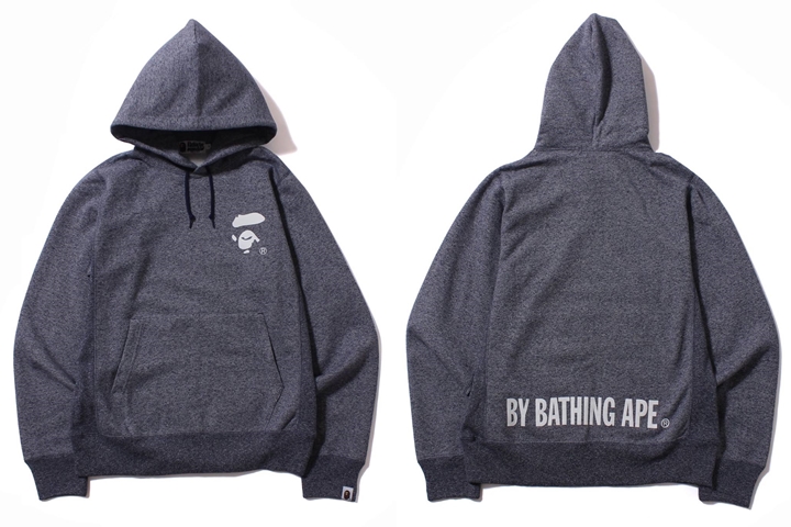 エイプからAPE FACEを左胸に配したプルオーバーフーディー「HEATHER GRAY APE FACE PULLOVER HOODIE」が8/29発売！(A BATHING APE)