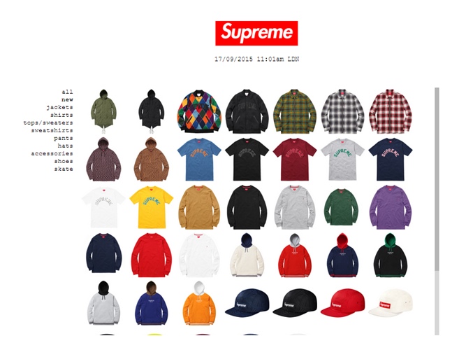 9/19発売！シュプリーム (SUPREME) 2015 F/W レギュラーアイテム一覧！