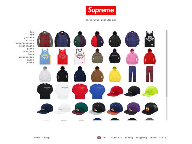 9/26発売！シュプリーム (SUPREME) 2015 F/W レギュラーアイテム一覧！