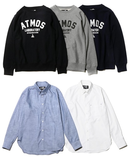 ATMOSLAB(アトモスラボ)から「LABORATORY Crew-Neck Sweat」「COOLMAX Oxford BD Shirt」が登場！