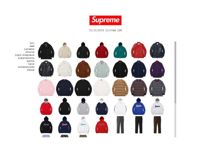 10/3発売！シュプリーム (SUPREME) 2015 F/W レギュラーアイテム一覧！