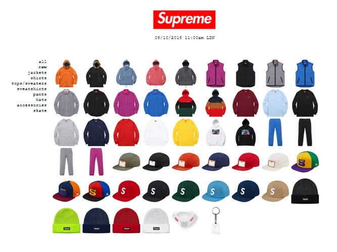 10/10発売！シュプリーム (SUPREME) 2015 F/W レギュラーアイテム一覧！