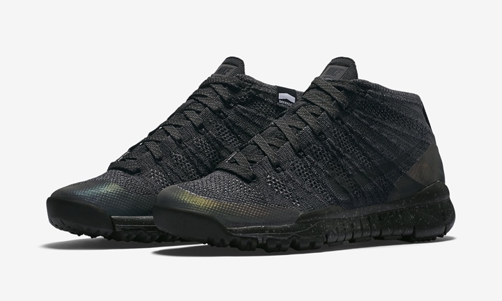 海外展開！オールブラックのナイキ ウィメンズ フライニット チュッカ スニーカーブーツ (NIKE WMNS FLYKNIT CHUKKA SNEAKERBOOTS) [805093-001]