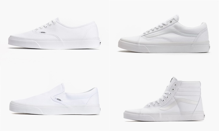 オールホワイトのVANS「Sk8-Hi」「Authentic」「Slip-On」「OLD SKOOL」が海外展開！ (バンズ True White)