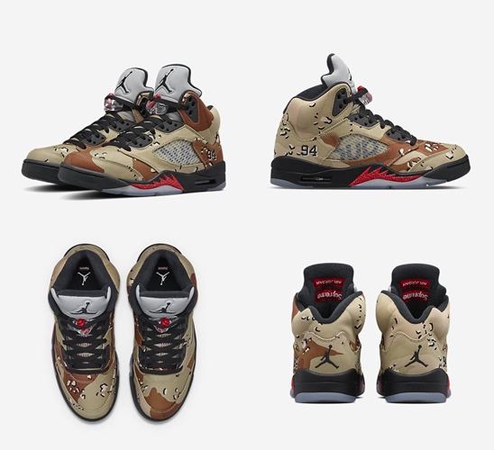 【速報】NIKE USでシュプリーム (SUPREME) × ナイキ ジョーダン 5 DESERT CAMOが発売！ (NIKE JORDAN V) [824371-201]