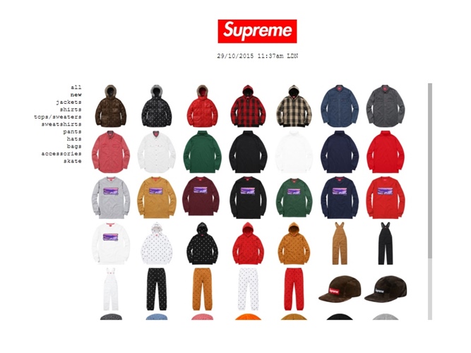 10/31発売！シュプリーム (SUPREME) 2015 F/W レギュラーアイテム一覧！