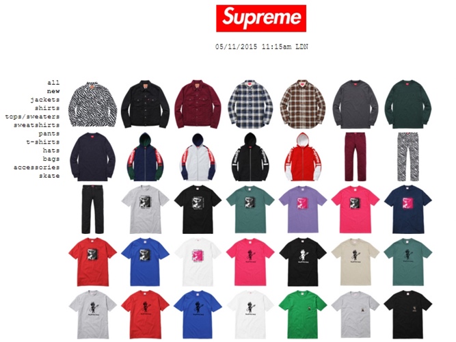 11/7発売！シュプリーム (SUPREME) 2015 F/W レギュラーアイテム一覧！