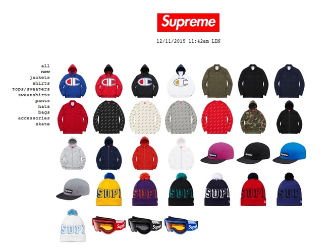 11/14発売！シュプリーム (SUPREME) 2015 F/W レギュラーアイテム一覧！