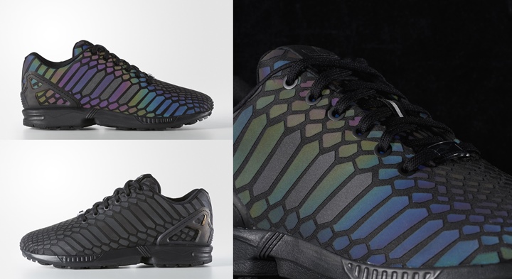 闇夜で蛇が光るオールブラックのアディダス オリジナルス フラックス XENO スネークが近日発売！ (adidas Originals ZX FLUX XENO SNAKE) [AQ7418]