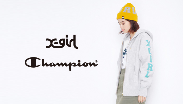 12/4発売に先駆けて！人気コラボ！X-girl × CHAMPIONコラボ 「11.5oz REVERSE WEAVE ZIP HOODIE/WEAVE PULLOVER」！ (エックスガール チャンピオン)