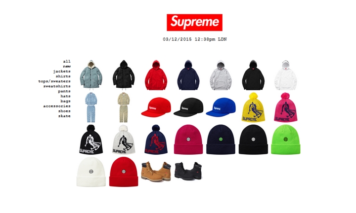 12/5発売！シュプリーム (SUPREME) 2015 F/W レギュラーアイテム一覧！