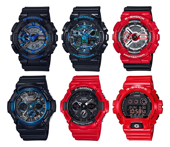 ジーショック (G-SHOCK)、2016年1月度の6種類が発売！今月はブランドカラーであるブラックとレッドがラインナップ！