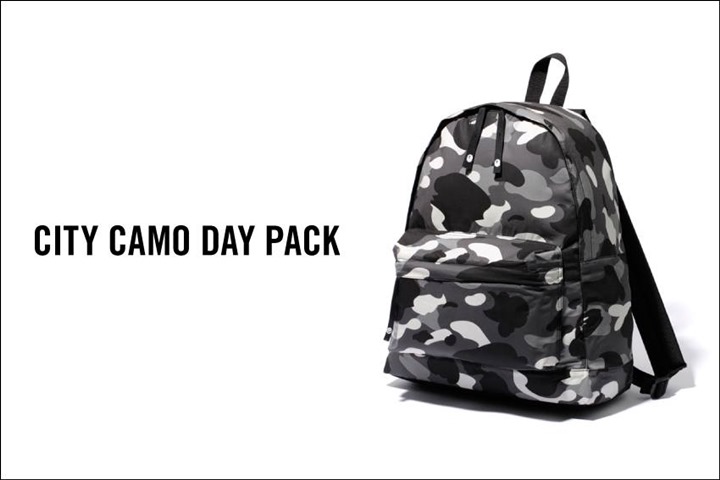 A BATHING APEから暗闇で光る蓄光プリントを使用したCITY CAMOのデイパック「CITY CAMO DAY PACK」が1/23発売！(エイプ)