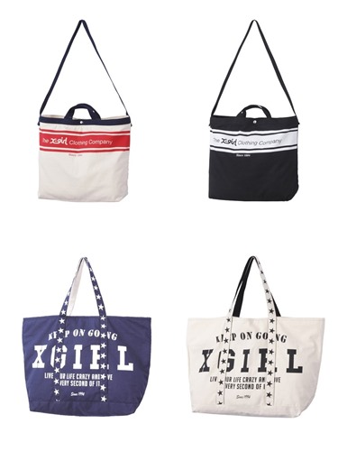 2月上旬発売！X-girl 「LOGO&STARS TOTE BAG」「TXCC LOGO 2WAY BAG」 (エックスガール)