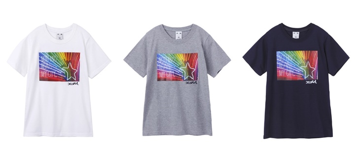 X-girlからレインボー ネオン管 フォトプリント「NEON STAR S/S TEE」が発売！ (エックスガール)