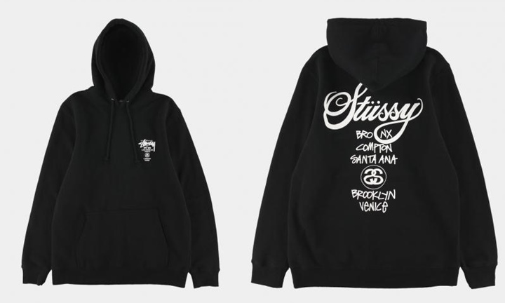 STUSSYから定番の1989年頃発表のワールドツアーのワンポイント及びバックプリントを施したプルオーバーフーディ「World Tour Hood」が発売！ (ステューシー ワールドツアー)