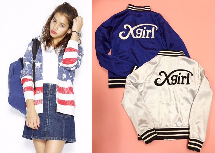 X-girlから「STAR&STRIPES SWEAT HOODIE」「SATIN VARSITY JACKET」が1/29から発売！ (エックスガール)