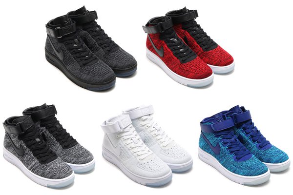 【6モデル】1/28発売！ナイキ エア フォース 1 ウルトラ フライニット ミッド (NIKE AIR FORCE 1 ULTRA FLYKNIT MID) [817420-001,100,600][818018-001,100,400]