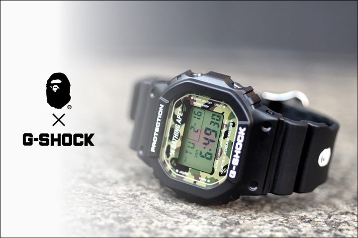 2/6発売！A BATHING APE × G-SHOCKのコラボ「DW-5600E-1」が登場！ (エイプ ジーショック)