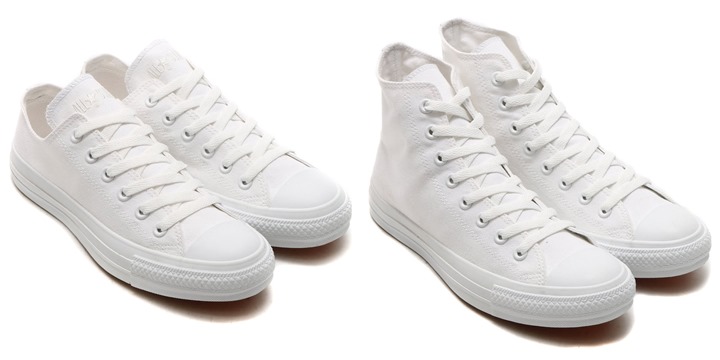 3月下旬！オールホワイトのコンバース オールスター ホワイトプラス オックス/ハイ (CONVERSE ALL STAR WHITEPLUS OX/HI)