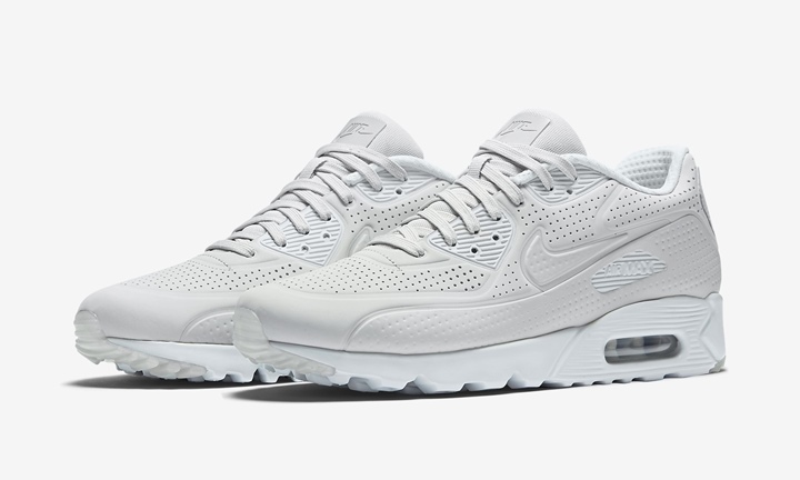 トリプルホワイトのナイキ エア マックス 90 ウルトラ モアレ ピュア プラチナム (NIKE AIR MAX 90 ULTRA MOIRE Pure Platinum) [819477-005]