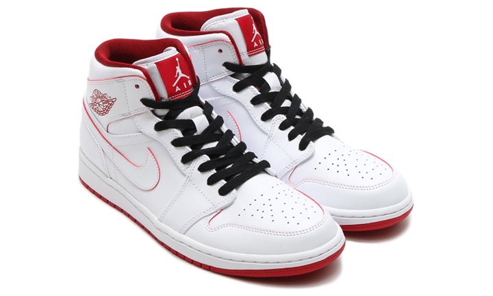 2016年 夏モデル！ナイキ エア ジョーダン 1 ミッド ホワイト/ジムレッド (NIKE AIR JORDAN 1 MID WHITE/GYM RED 2016 SUMMER) [554724-103]