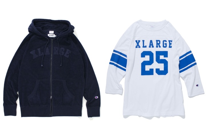 Champion × X-large 2016 S/Sコレクション新作！ジップフードパーカー＆フットボールTEEが3/18発売！ (チャンピオン エクストララージ)