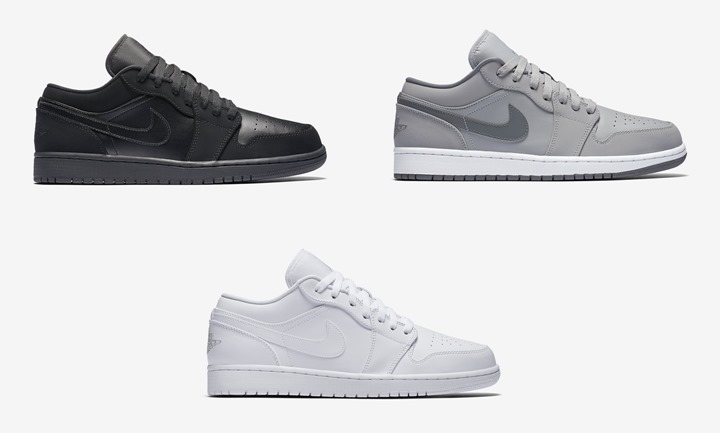 海外展開！ナイキ エア ジョーダン 1 ロー 3カラー (NIKE AIR JORDAN 1 LOW Black/Wolf Grey/White) [553558-025,033,120]