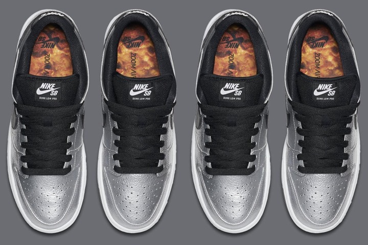 インソールにピザパイ柄！？ナイキ SB ダンク ロー “メタリック シルバー” (NIKE SB DUNK LOW "Pizza Pie/Metallic Silver")