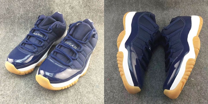 2016年 夏発売予定！ナイキ エア ジョーダン 11 レトロ ロー “ミッドナイトネイビー/ガム” (NIKE AIR JORDAN XI RETRO LOW “Midnight Navy/Gum”) [528895-405]