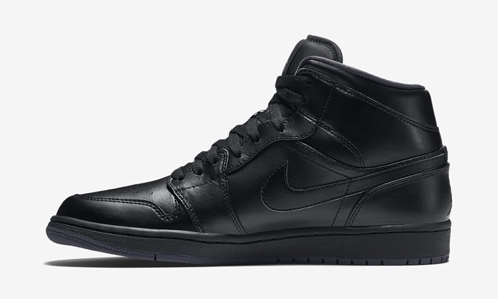 2016年 秋モデル！ナイキ エア ジョーダン 1 ミッド "ブラック" (NIKE AIR JORDAN 1 MID "Black