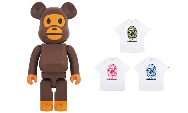 A BATHING APEから70cmの大型マイロ ベアブリック/カモフラ TEEが7/23発売！ (エイプ BE@RBRICK MILO)