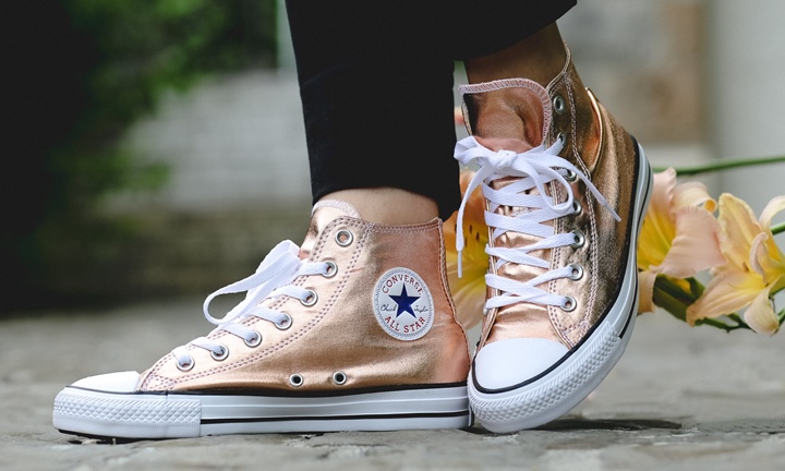 海外展開！メタリック ゴールド アッパーのCONVERSE ALL STAR OX/HI (コンバース オールスター)