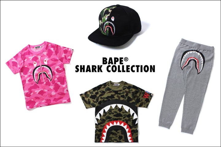 A BATHING APEを代表するデザインであるSHARKモチーフのアイテムの数々がBAPE SHARK COLLECTIONとして9/3発売！ (エイプ)