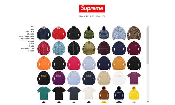 10/1発売！シュプリーム (SUPREME) 2016 F/W レギュラーアイテム一覧！