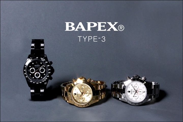 A BATHING APE 腕時計シリーズの「BAPEX」から「TYPE 3 BAPEX」3カラーが10/22発売！ (エイプ)