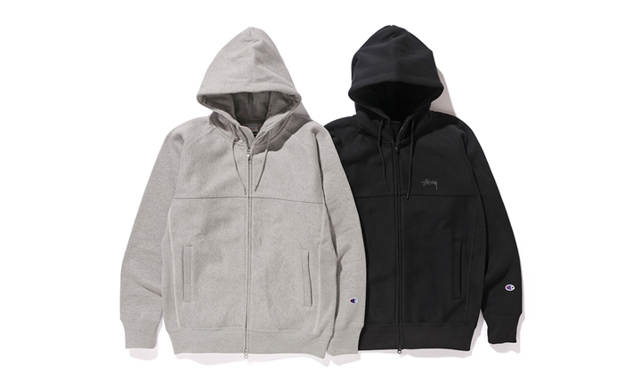 STUSSY × Champion 2016 FALLから防風性に優れたウィンドストッパー メンブレン生地を使用したリバースウィーブ フルジップフーディが10/28発売！ (ステューシー チャンピオン)