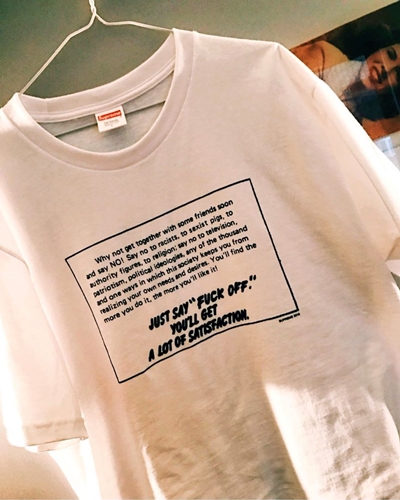 【リーク】SUPREME TEE 「JUST SAY "FUCK OFF" YOU'LL GET A LOT OF SATISFACTION」 (シュプリーム)