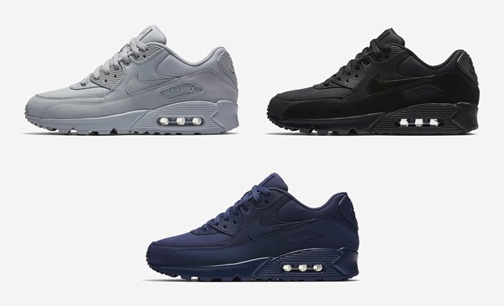 海外展開！ナイキ エア マックス 90 エッセンシャル 3カラー (NIKE AIR MAX 90 ESSENTIAL “Wolf Grey/Black/Midnight Navy”) [537384-068,072,419]