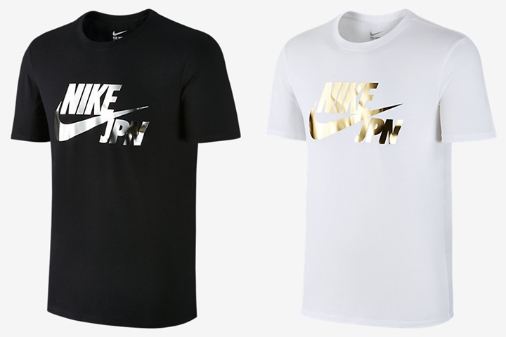 フォイル加工されたナイキ ジャパン スウッシュ TEE 2カラー (NIKE JAPAN SWOOSH TEE) [923615-010,100]