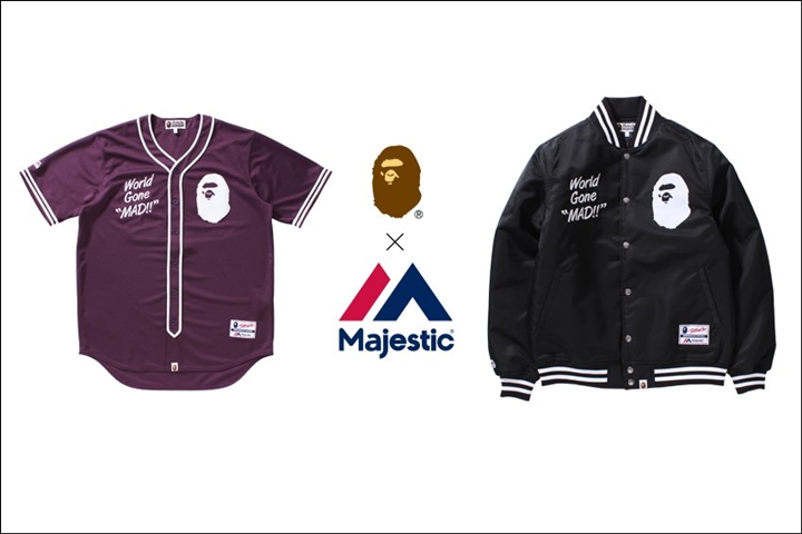 メジャーリーガーたちが着用しているユニフォームの素材感、縫製技術を使用したMAJESTIC × A BATHING APE コラボレーションが1/14発売！ (マジェスティック ア ベイシング エイプ)