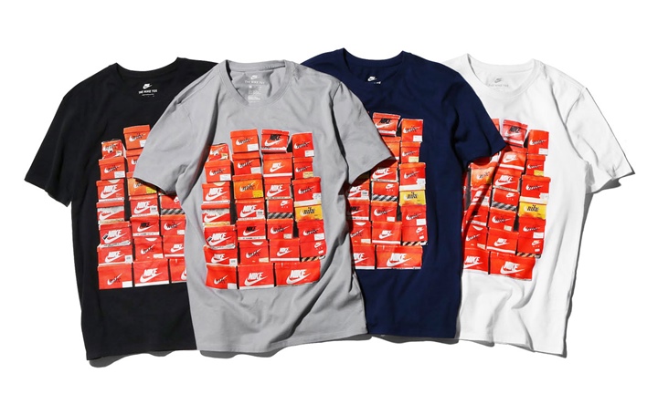 フロント中央に年代物のナイキシューズボックスの大きな写真入ったNIKE AS M NSW TEE VINTAGE SHOEBOX 4カラー (ナイキ スポーツウェア ビンテージ シューズボックス TEE) [834637]