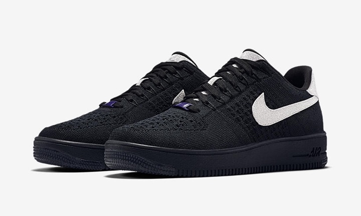 2/17発売！ナイキ エア フォース 1 ウルトラ フライニット ロー "ブラック/メタリック シルバー" (NIKE AIR FORCE 1 ULTRA FLYKNIT LOW "Black/Metallic Silver") [908670-001]