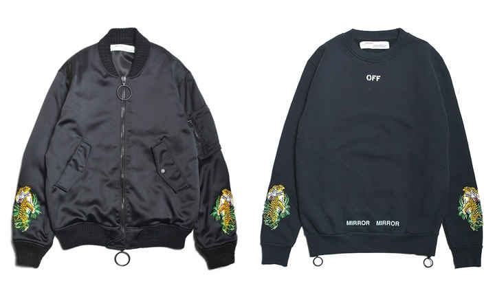 OFF-WHITE C/O VIRGIL ABLOH 2017 S/S 「SOUVENIR BOMBER/TIGER CREWNECK」が展開！ (オフホワイト)