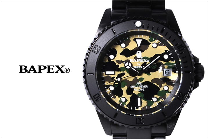 A BATHING APE オリジナルウォッチ シリーズの「BAPEX」から「1ST CAMO TYPE 1 BAPEX/TYPE 3 BAPEX」計5カラーが3/11発売！ (エイプ)