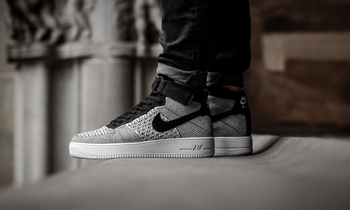 2017年 夏モデル！ナイキ エア フォース 1 ウルトラ フライニット ミッド “ブラック/ホワイト” (NIKE AIR FORCE1 ULTRA FLYKNIT MID “Black/White” 2017 SUMMER) [817420-005]